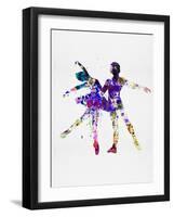 Ballet Dancers Watercolor 2-Irina March-Framed Art Print