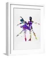 Ballet Dancers Watercolor 2-Irina March-Framed Art Print