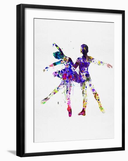 Ballet Dancers Watercolor 2-Irina March-Framed Art Print