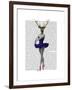 Ballet Deer in Blue-Fab Funky-Framed Art Print