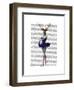 Ballet Deer in Blue-Fab Funky-Framed Art Print