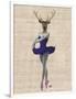 Ballet Deer in Blue-Fab Funky-Framed Art Print