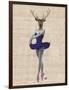 Ballet Deer in Blue-Fab Funky-Framed Art Print