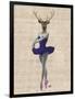 Ballet Deer in Blue-Fab Funky-Framed Art Print