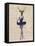 Ballet Deer in Blue-Fab Funky-Framed Stretched Canvas