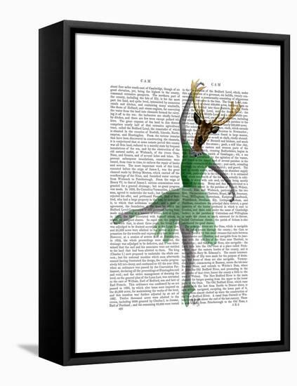 Ballet Deer in Green-Fab Funky-Framed Stretched Canvas