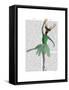 Ballet Deer in Green-Fab Funky-Framed Stretched Canvas