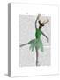 Ballet Deer in Green-Fab Funky-Stretched Canvas