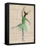 Ballet Deer in Green-Fab Funky-Framed Stretched Canvas