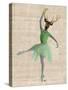 Ballet Deer in Green-Fab Funky-Stretched Canvas