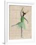 Ballet Deer in Green-Fab Funky-Framed Art Print