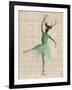 Ballet Deer in Green-Fab Funky-Framed Art Print