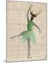 Ballet Deer in Green-Fab Funky-Mounted Art Print