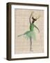 Ballet Deer in Green-Fab Funky-Framed Art Print