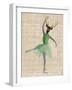 Ballet Deer in Green-Fab Funky-Framed Art Print