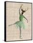 Ballet Deer in Green-Fab Funky-Framed Stretched Canvas