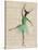 Ballet Deer in Green-Fab Funky-Stretched Canvas