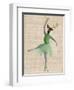 Ballet Deer in Green-Fab Funky-Framed Art Print