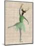 Ballet Deer in Green-Fab Funky-Mounted Art Print