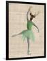 Ballet Deer in Green-Fab Funky-Framed Art Print
