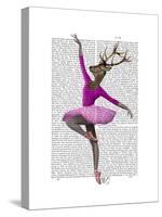 Ballet Deer in Pink-Fab Funky-Stretched Canvas