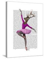 Ballet Deer in Pink-Fab Funky-Stretched Canvas