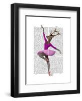 Ballet Deer in Pink-Fab Funky-Framed Art Print