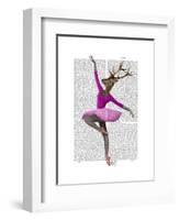 Ballet Deer in Pink-Fab Funky-Framed Art Print