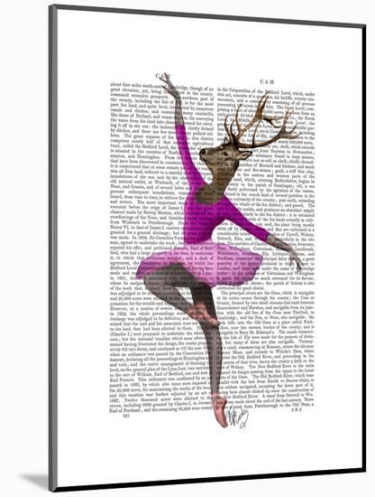 Ballet Deer in Pink-Fab Funky-Mounted Art Print