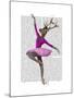 Ballet Deer in Pink-Fab Funky-Mounted Art Print