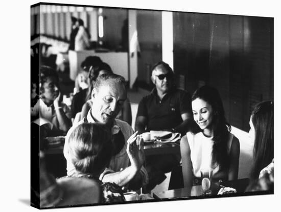 Ballet Master George Balanchine Demonstrating to Dancer Kay Mazzo During NYCB Company Tour-Gjon Mili-Stretched Canvas