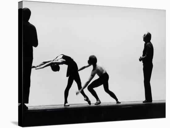 Ballet Master George Balanchine Directing Rehearsal of NYC Ballet Production, Violin Concerto-Gjon Mili-Stretched Canvas