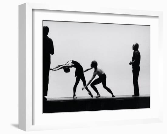 Ballet Master George Balanchine Directing Rehearsal of NYC Ballet Production, Violin Concerto-Gjon Mili-Framed Premium Photographic Print