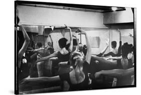 Ballet Master George Balanchine Working with Dancers at Morning Class During NYC Ballet Company-Gjon Mili-Stretched Canvas