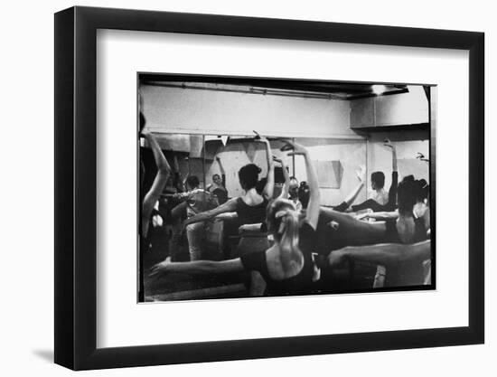 Ballet Master George Balanchine Working with Dancers at Morning Class During NYC Ballet Company-Gjon Mili-Framed Photographic Print