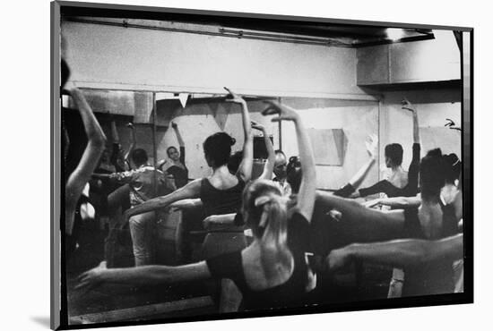 Ballet Master George Balanchine Working with Dancers at Morning Class During NYC Ballet Company-Gjon Mili-Mounted Photographic Print