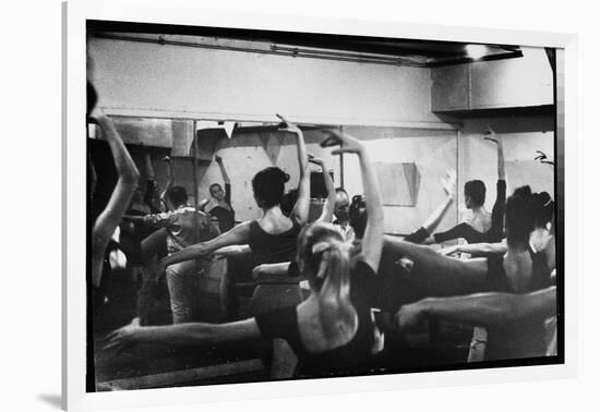 Ballet Master George Balanchine Working with Dancers at Morning Class During NYC Ballet Company-Gjon Mili-Framed Photographic Print