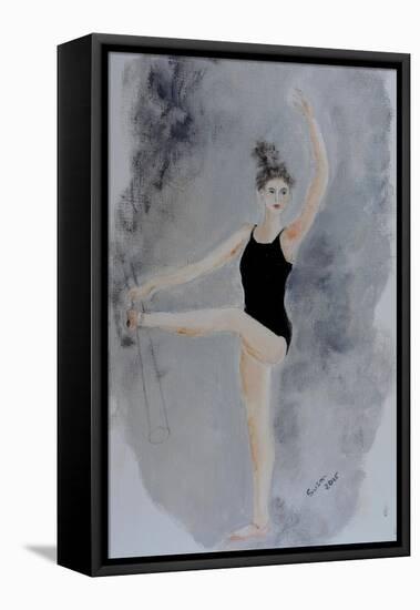 Ballet Practice at the Bar 2015-Susan Adams-Framed Stretched Canvas