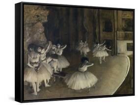 Ballet Rehearsal,1874-Edgar Degas-Framed Stretched Canvas
