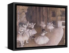 Ballet Rehearsal on the Stage, 1874-Edgar Degas-Framed Stretched Canvas