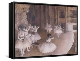 Ballet Rehearsal on the Stage, 1874-Edgar Degas-Framed Stretched Canvas