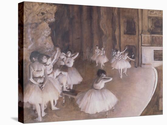 Ballet Rehearsal on the Stage, 1874-Edgar Degas-Stretched Canvas