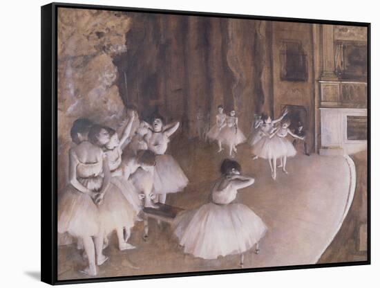 Ballet Rehearsal on the Stage, 1874-Edgar Degas-Framed Stretched Canvas