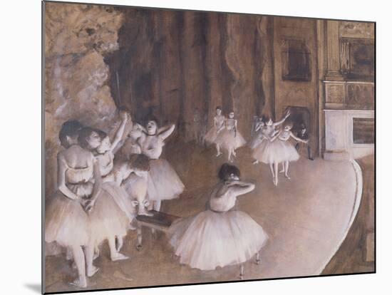 Ballet Rehearsal on the Stage, 1874-Edgar Degas-Mounted Giclee Print