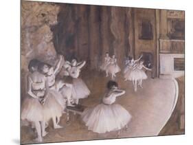 Ballet Rehearsal on the Stage, 1874-Edgar Degas-Mounted Giclee Print