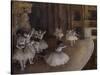 Ballet repetition on stage. 1874. Oil on canvas.-Edgar Degas-Stretched Canvas