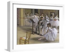 Ballet Room at the Opera in Rue le Peletier, c.1872-Edgar Degas-Framed Giclee Print