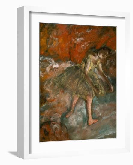 Ballet scene (detail). Around 1890. Oil on paper, laminated on panel.-Edgar Degas-Framed Giclee Print