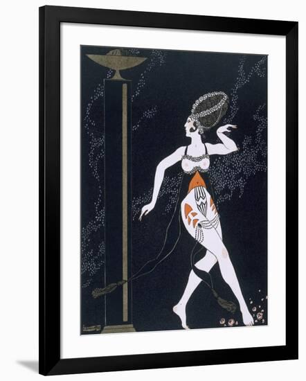 Ballet Scene with Tamara Karsavina (1885-1978) 1914 (Pochoir Print)-Georges Barbier-Framed Giclee Print