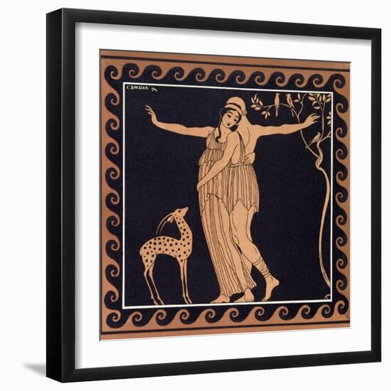 Ballet Scene with Tamara Karsavina 1914-Georges Barbier-Framed Giclee Print